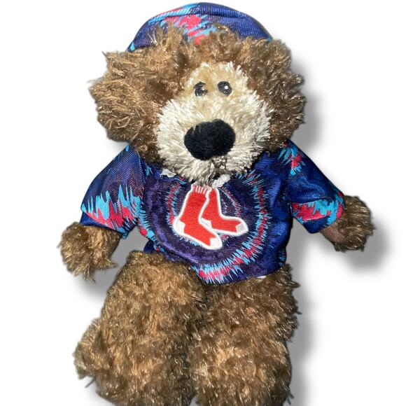 Boston Red Sox Plush Bear Hoodie Good Stuff Tie Dye Baseball MLB Nursery 14" - Picture 12 of 12